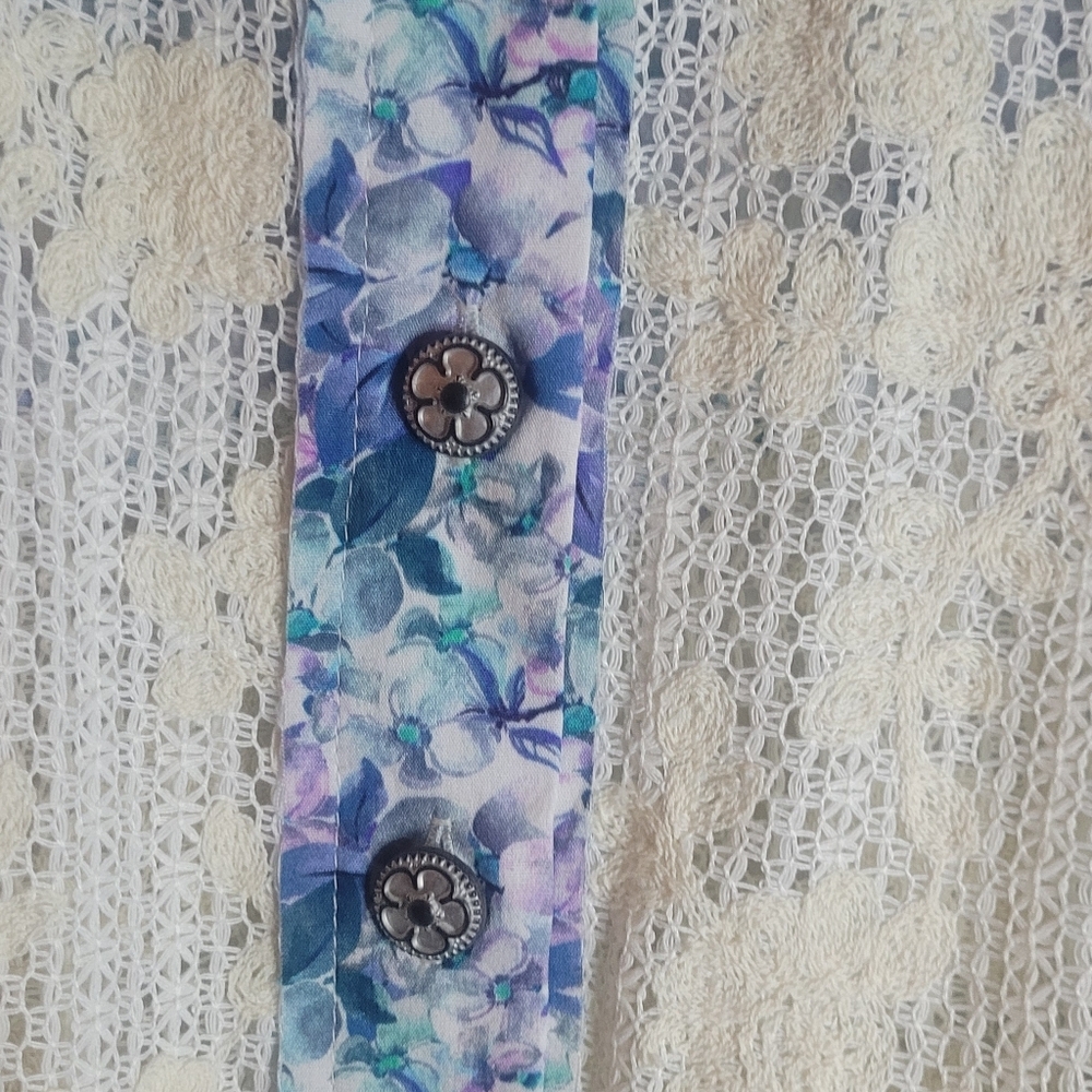 POL Floral Patchwork Demim And Knit Top. Sz S. NWOT Oversized - Picture 8 of 12